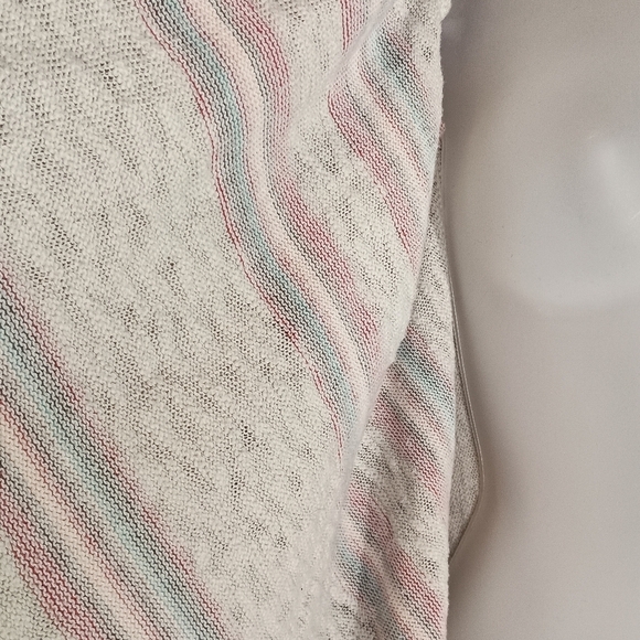 2/$30 AMERICAN RAG Knit Red White Fringe Western Striped Boho Cardigan(#1,105) - Picture 5 of 7